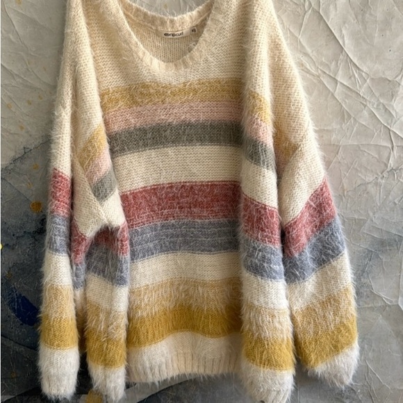 Rip Curl Sunset Waves Balloon Sleeves Fuzzy Sweater XL - Picture 2 of 8